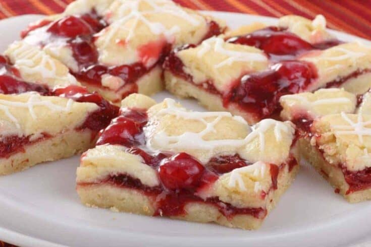 cherry bars in a plate