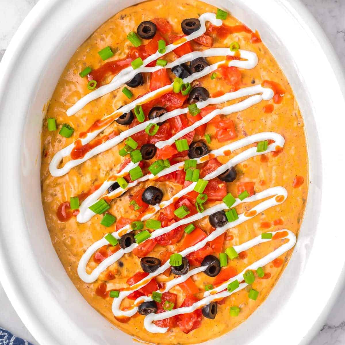 crock pot taco dip square