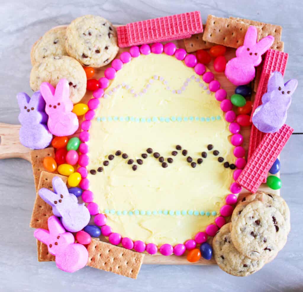 frosting and cookies board for easter