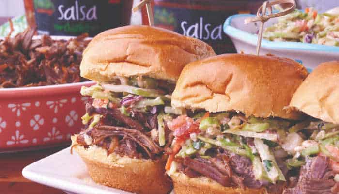 pulled beef slaw salsa sliders