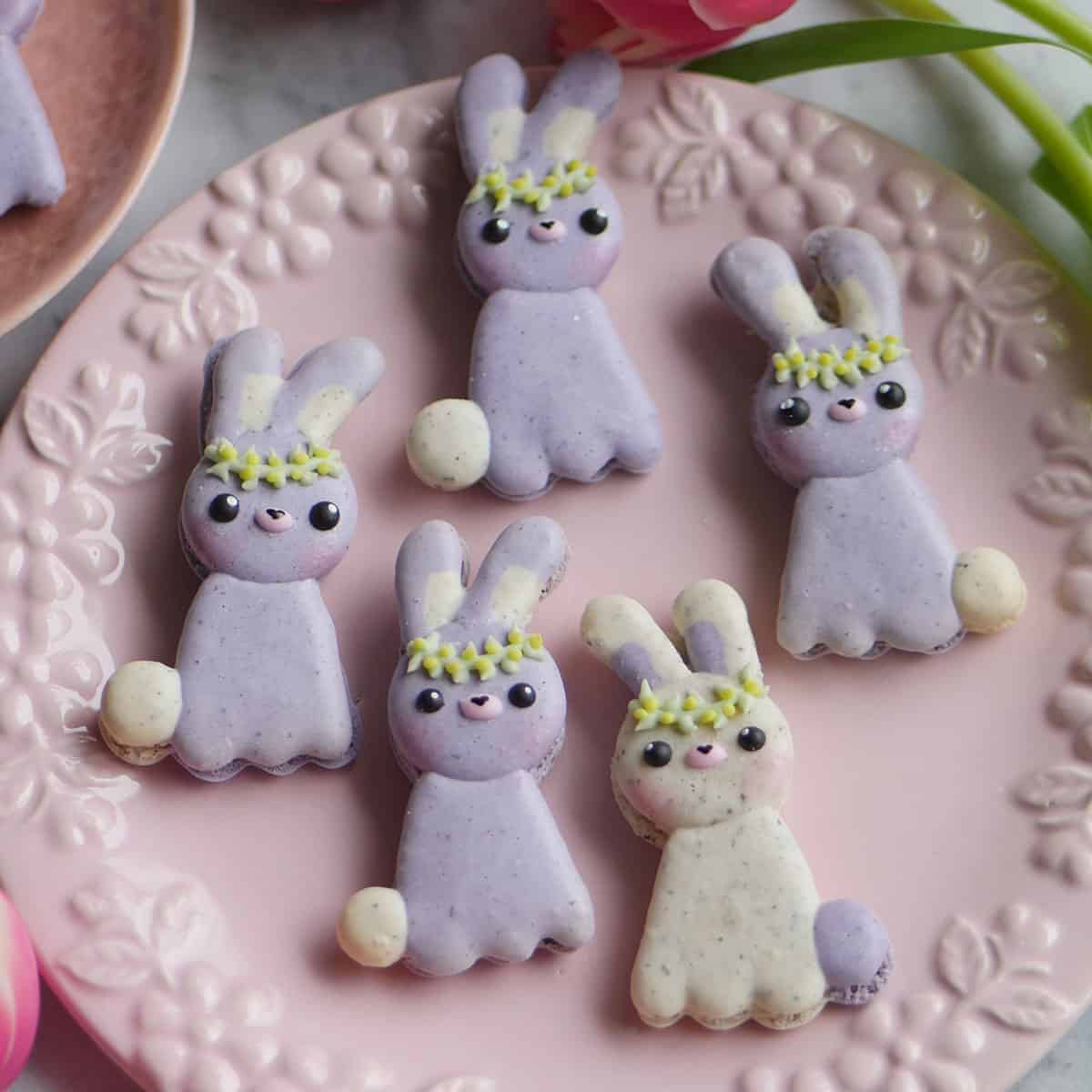 Earl grey Easter macaron bunnies