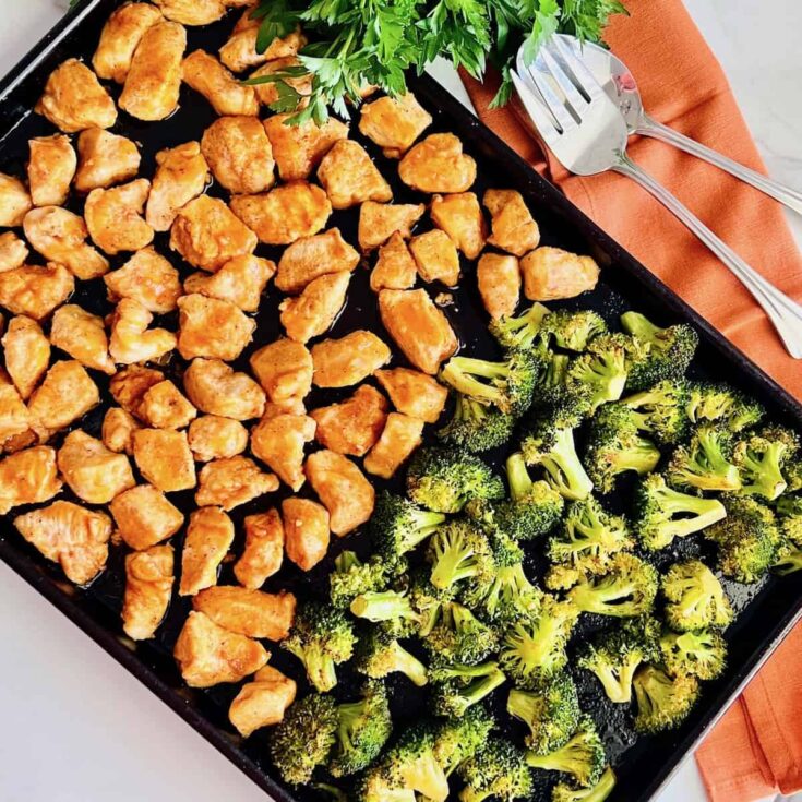 Sheet Pan Buffalo Chicken Broccoli featured