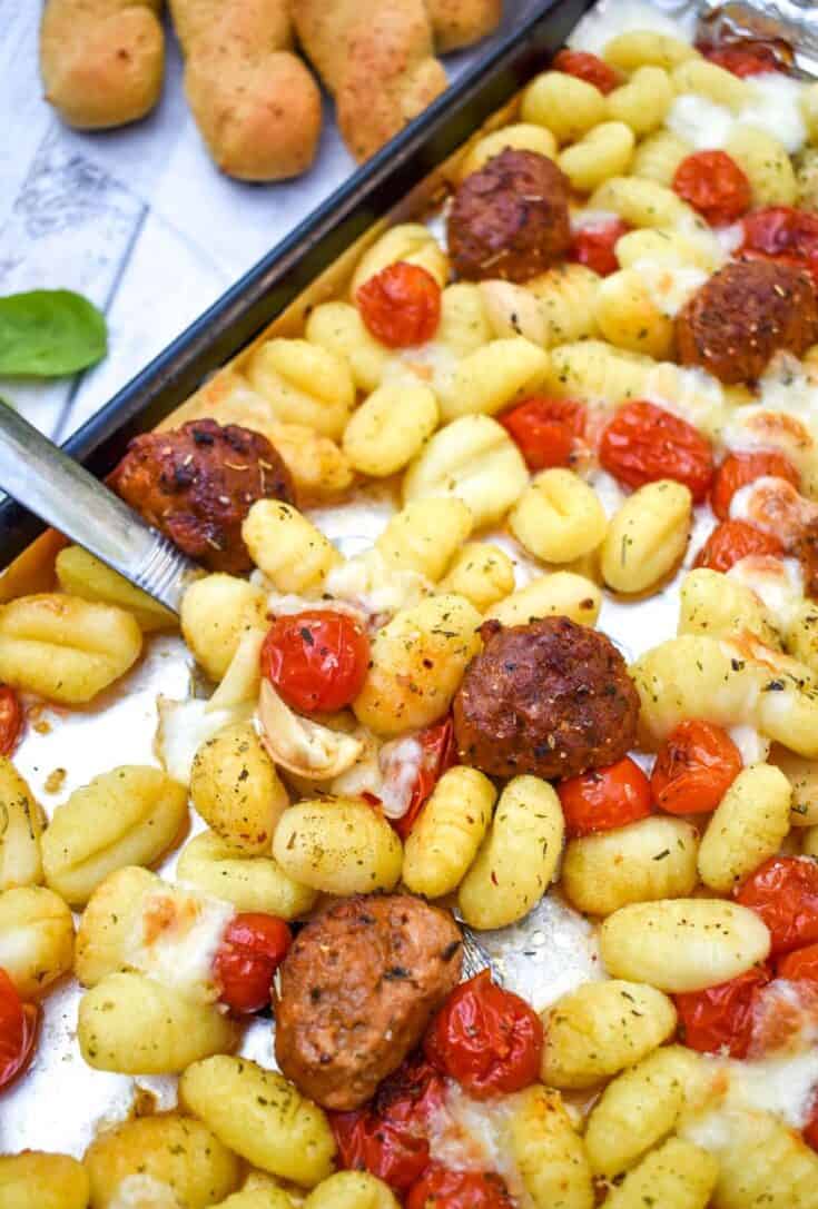 Sheet Pan Gnocchi Bake with Meatballs 10