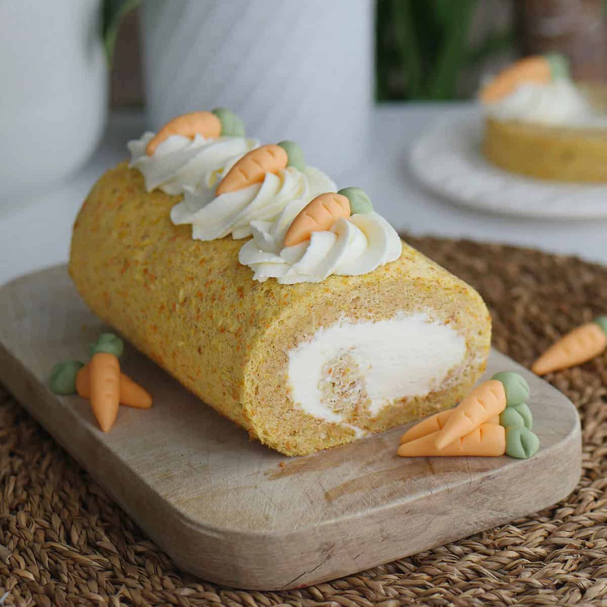 not too sweet swiss carrot cake roll