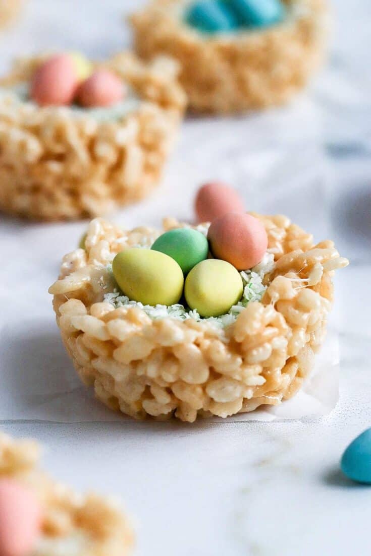 rice krispie nests with cadbury mini eggs