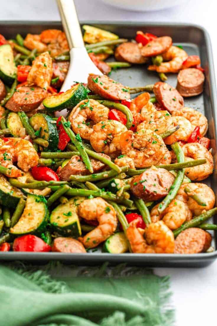 sheet pan cajun shrimp and sausage dinner 17 1