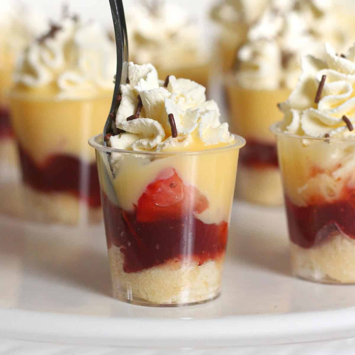 thumbnail image of mini strawberry trifle shots