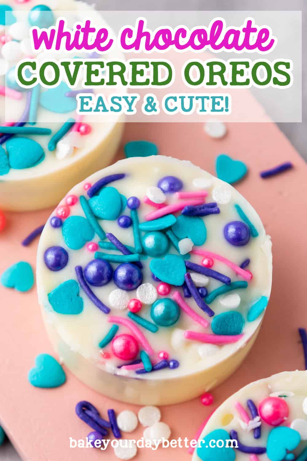 white chocolate covered oreos easy & cute!