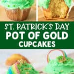 st. patrick's day pot of gold cupcakes