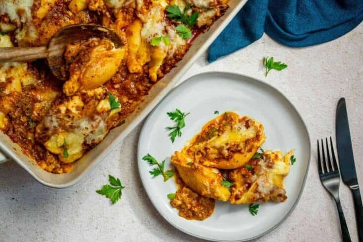 Cheesy Stuffed Shells with Ground Beef Meat Sauce 37 1 scaled 1
