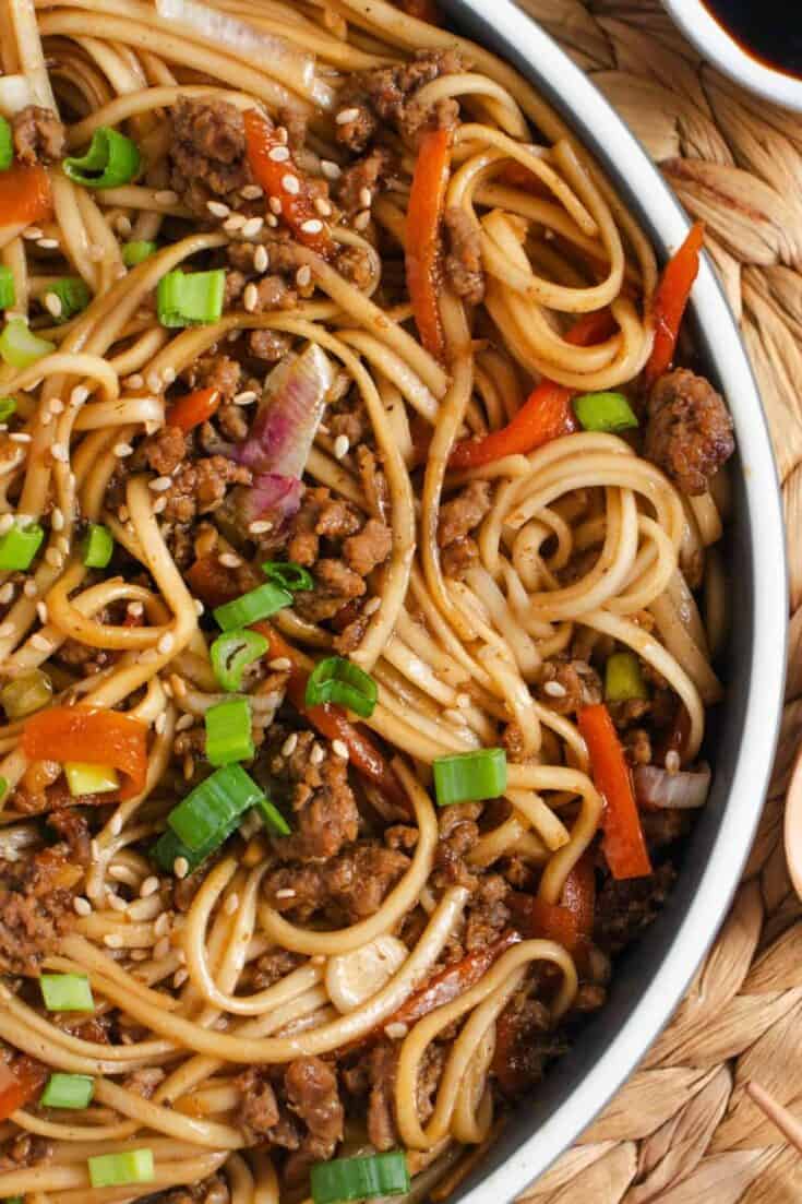 Mongolian Beef Noodles Hero