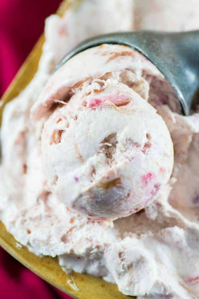 No Churn Rhubarb Ice Cream 2