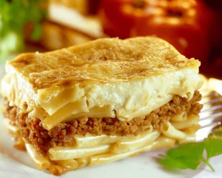 Pastitsio in a plate image