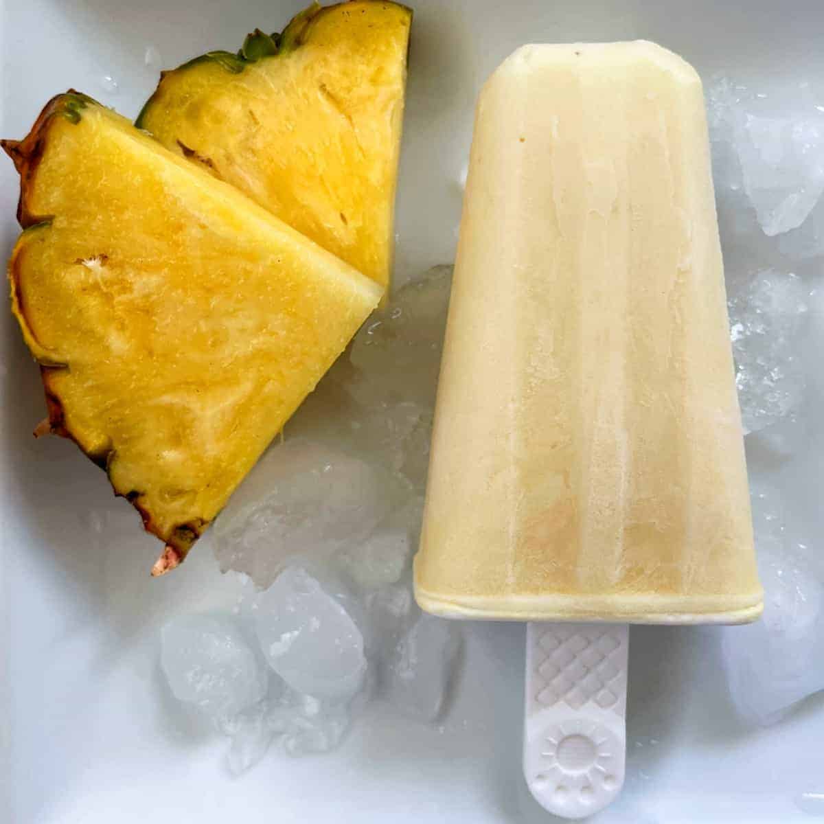 pineapple popsicle on a plate