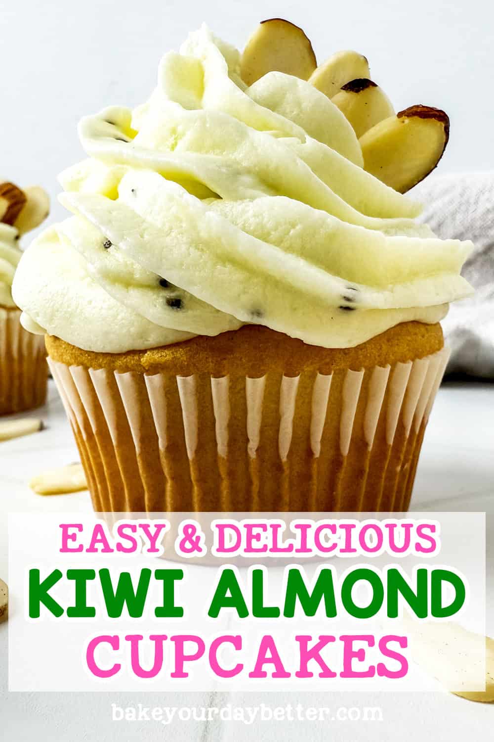 easy & delicious kiwi almond cupcakes