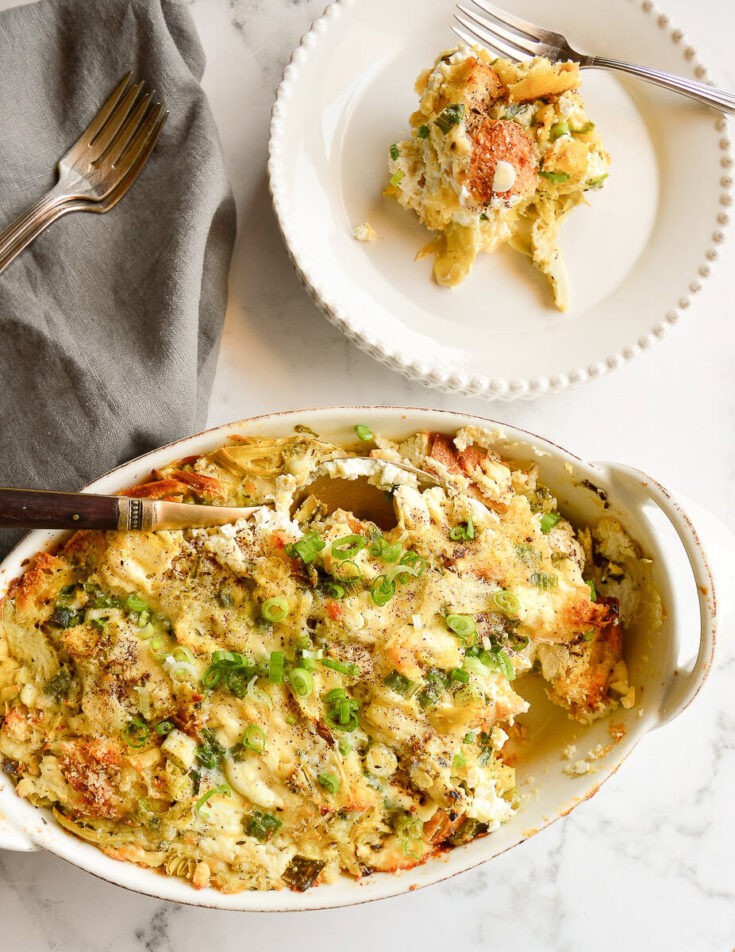 artichoke goat cheese strata 12