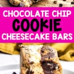 chocolate chip cookie cheesecake bars