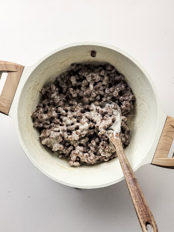 cereal and marshmallows in a pan