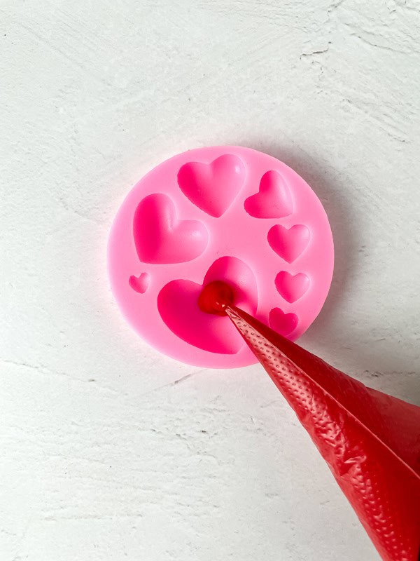 making the red candy hearts