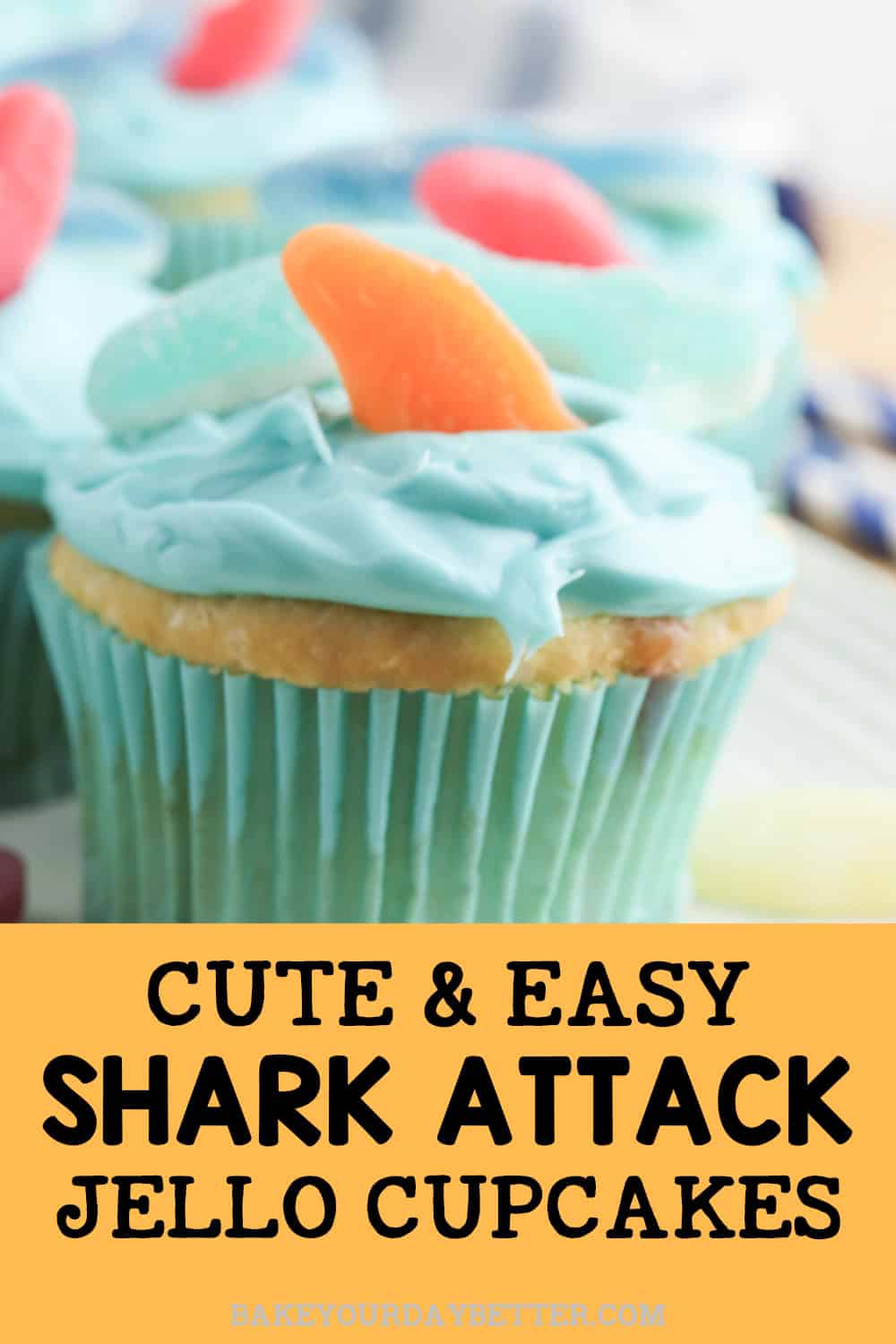 cute and easy shark attack jello cupcakes