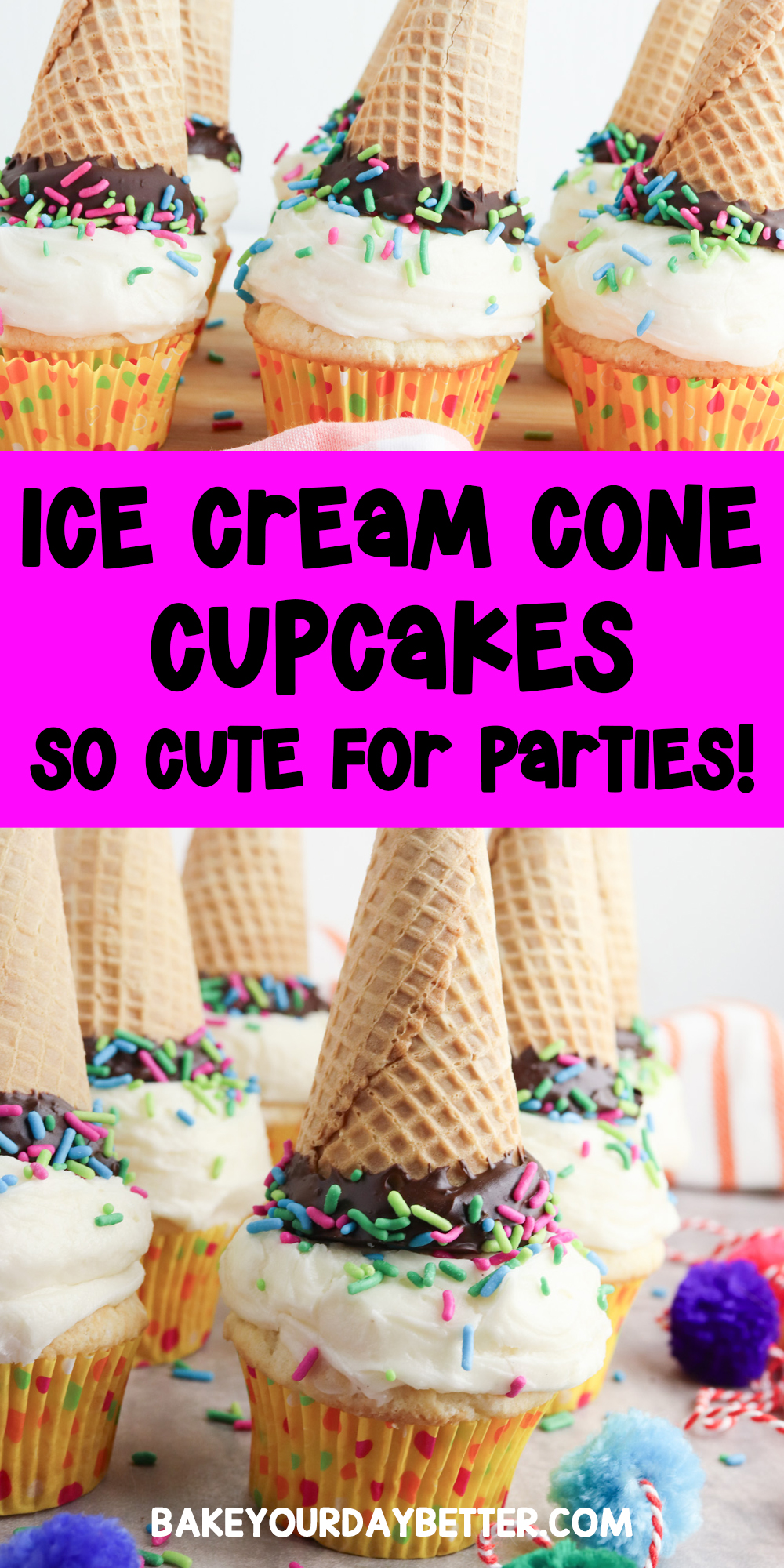 ice cream cone cupcakes so cute for parties!