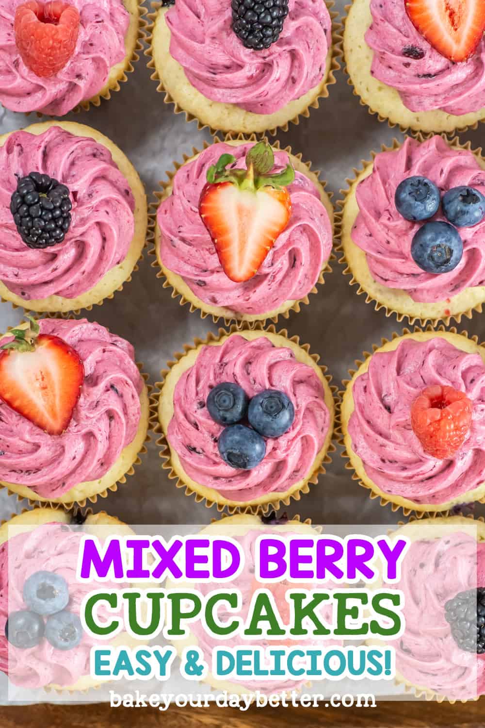 mixed berry cupcakes easy & delicious!