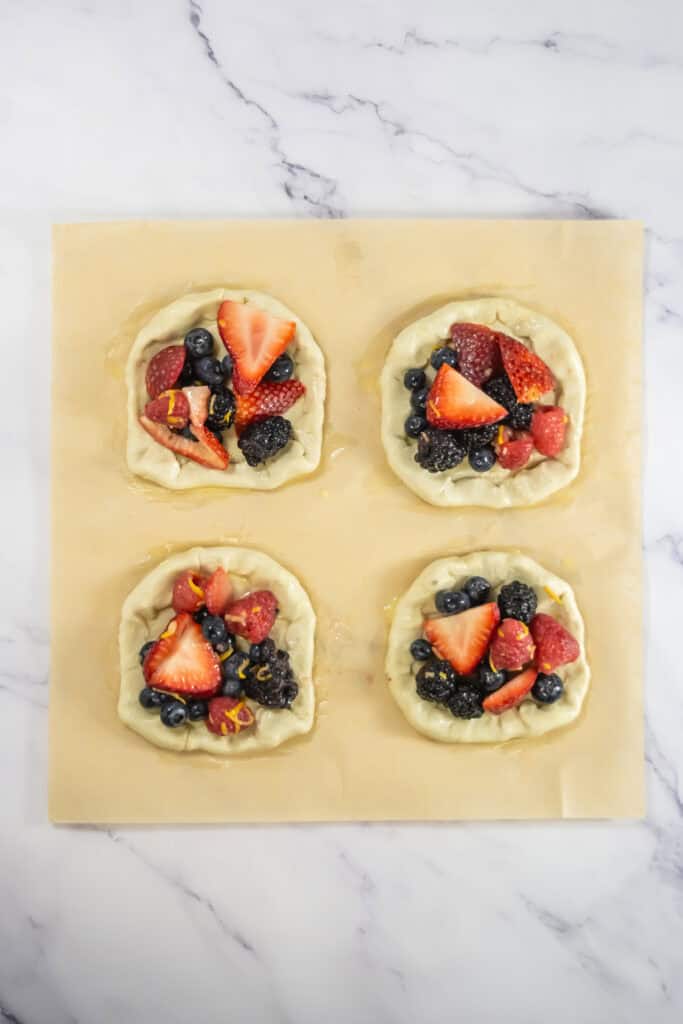 overhead shot of pastries before baking