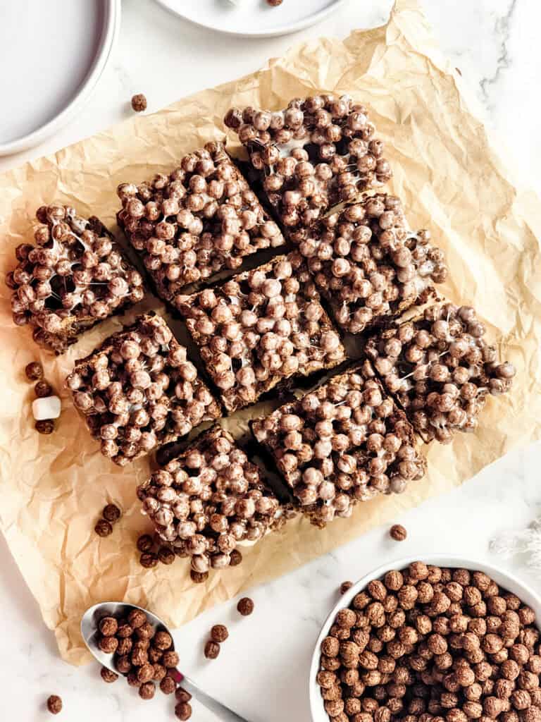 brownie bars after cutting