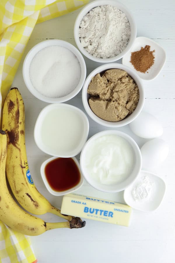 overhead shot of cupcake ingredients