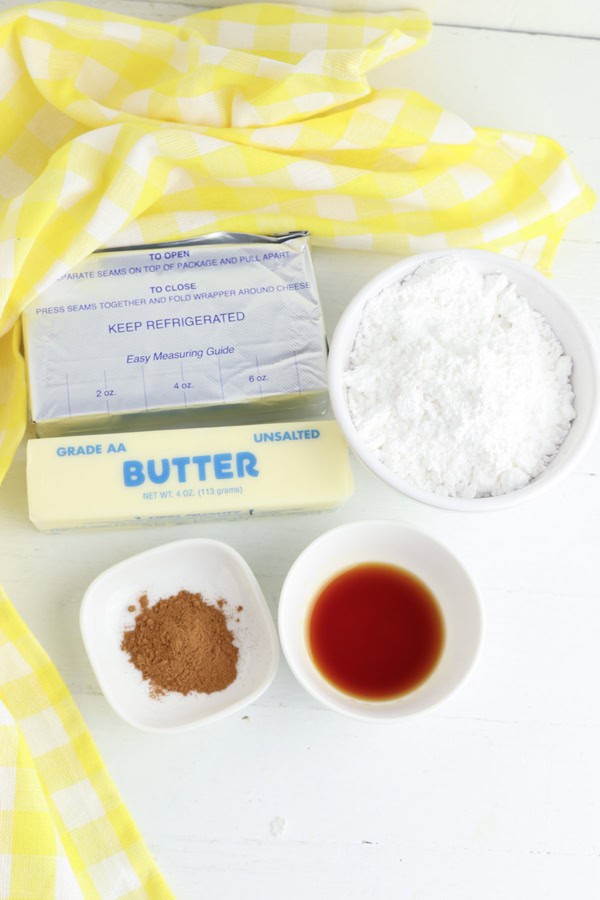 overhead shot of frosting ingredients