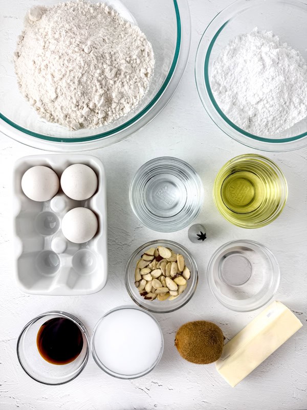 ingredients for kiwi almond cupcakes