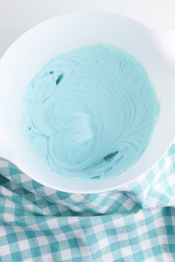 closeup of blue icing