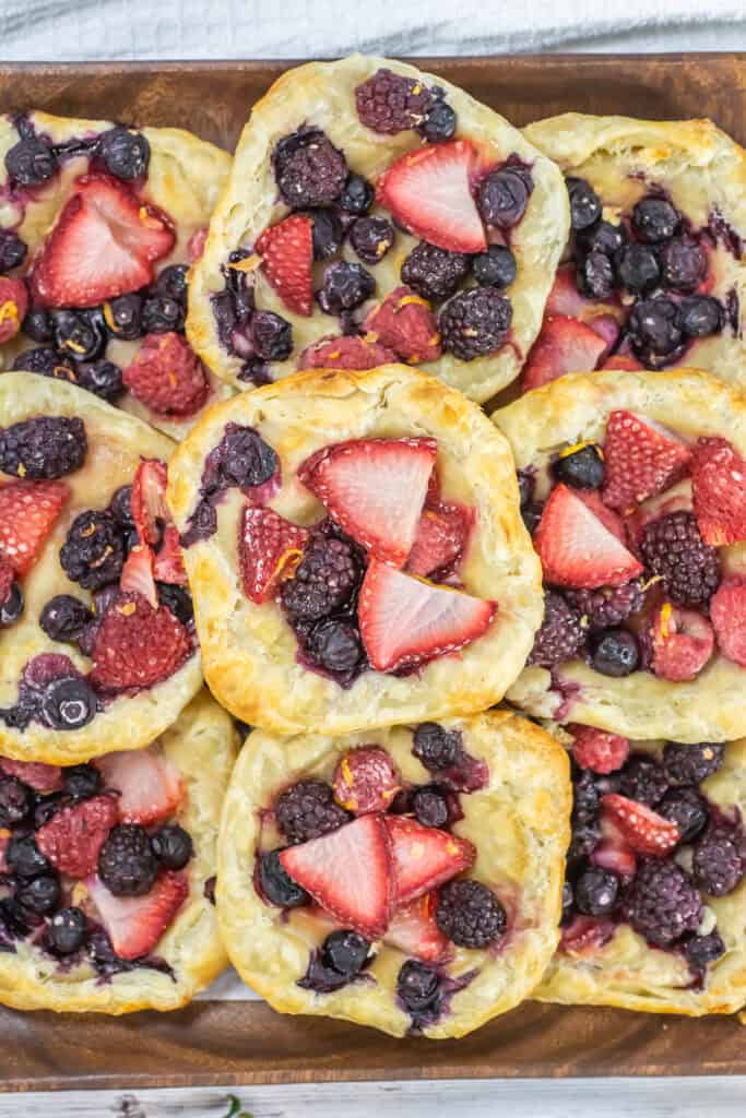 closeup of finished pastries