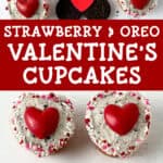 strawberry and oreo valentine's cupcakes