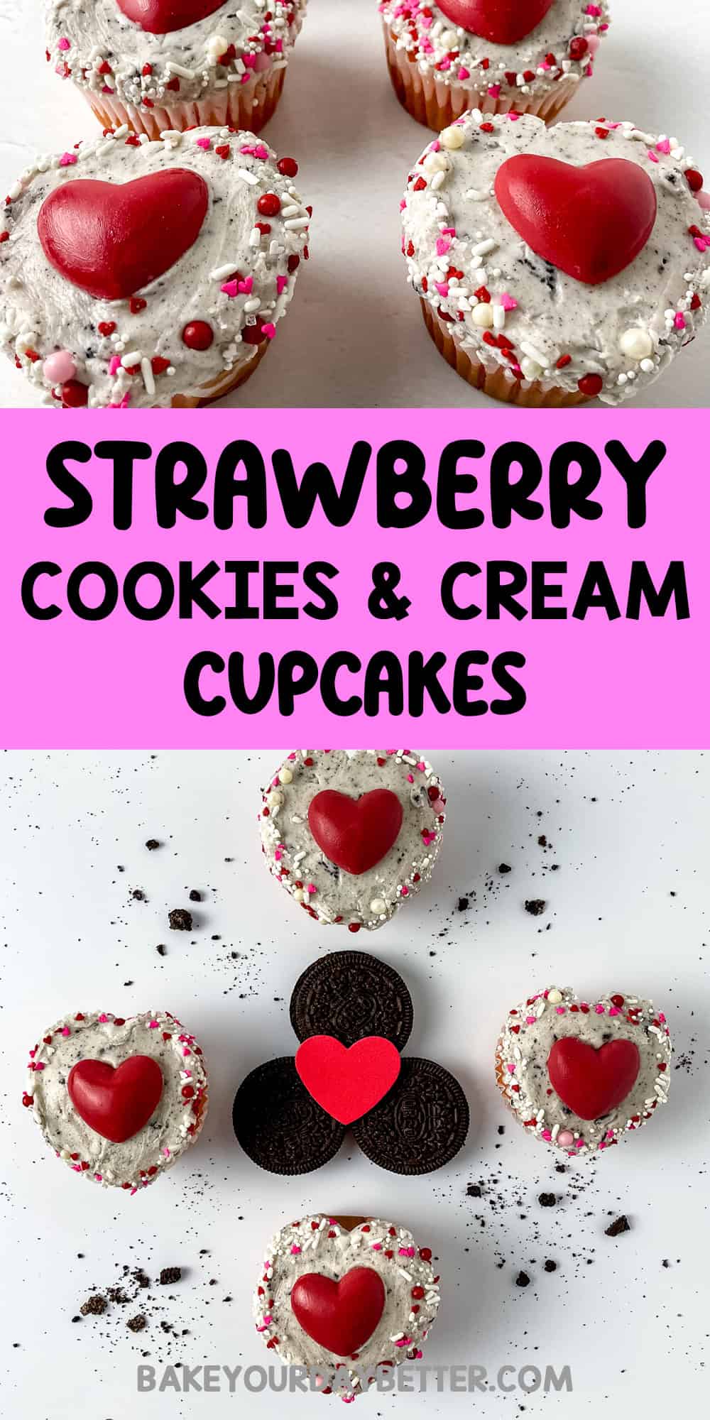 strawberry cookies and cream cupcakes