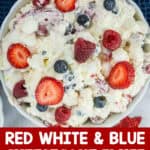 red white and blue cheesecake fluff perfect for summer