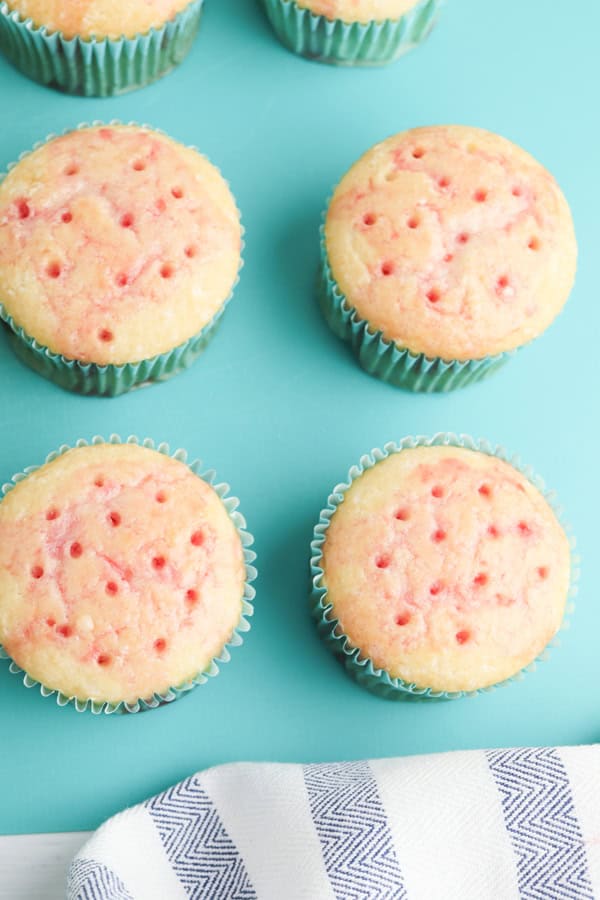 top of the cupcakes before decorating