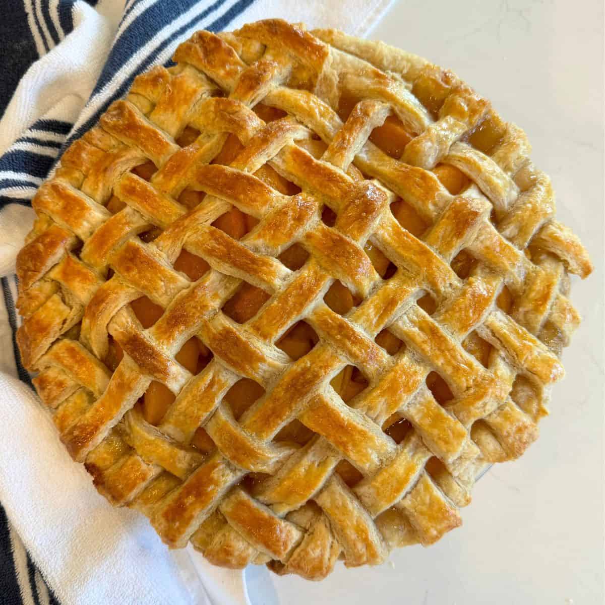 Peach Pie Recipe Final Cooked Peach Pie