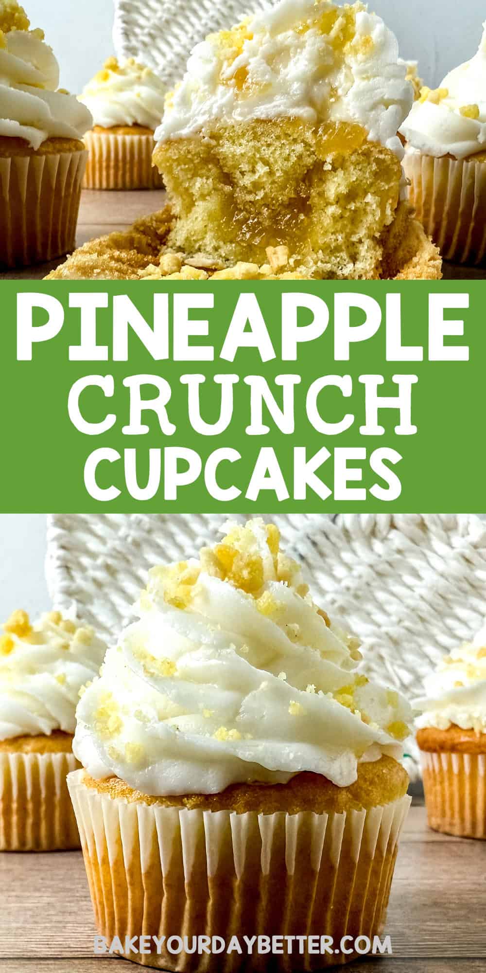 pineapple crunch cupcakes