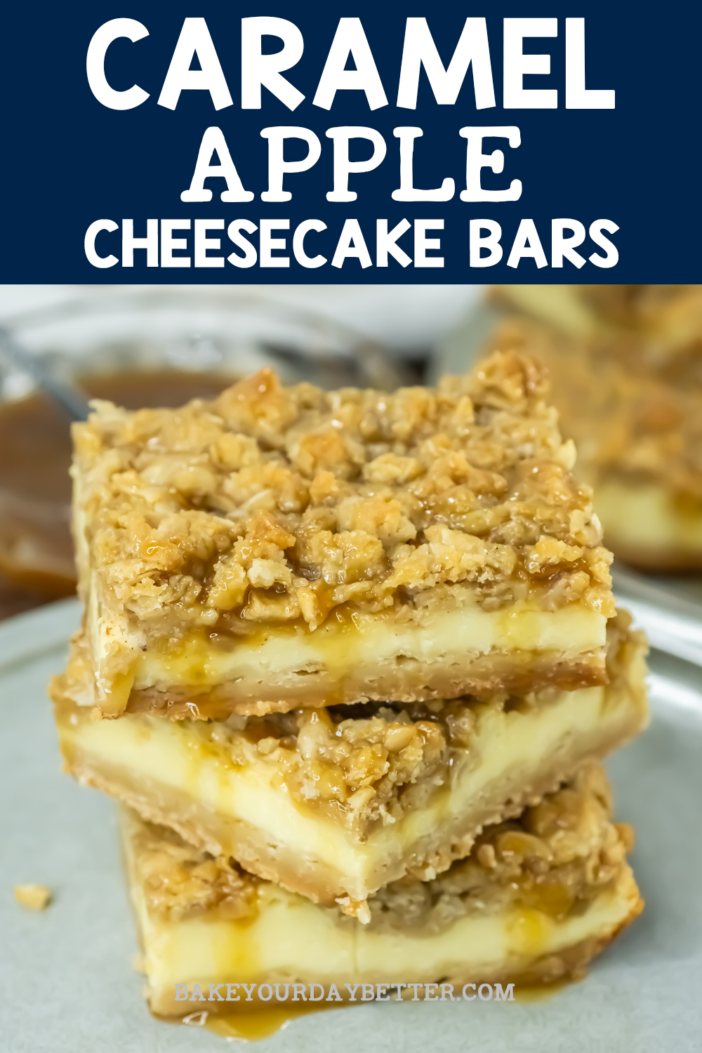 caramel apple cheesecake bars