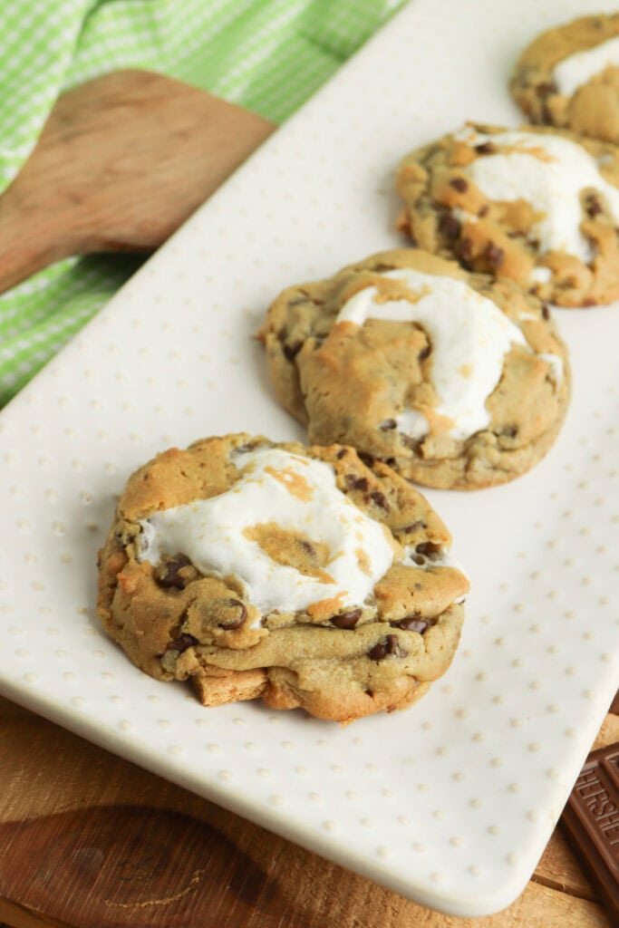 s'mores cookies on a plate