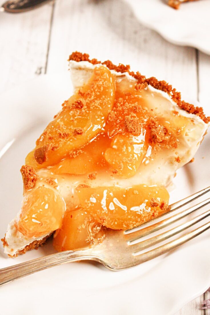 easy no bake peach biscoff pie delight