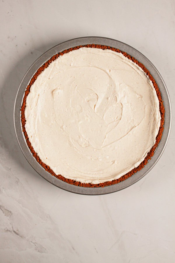 no-bake filling on top of the biscoff layer