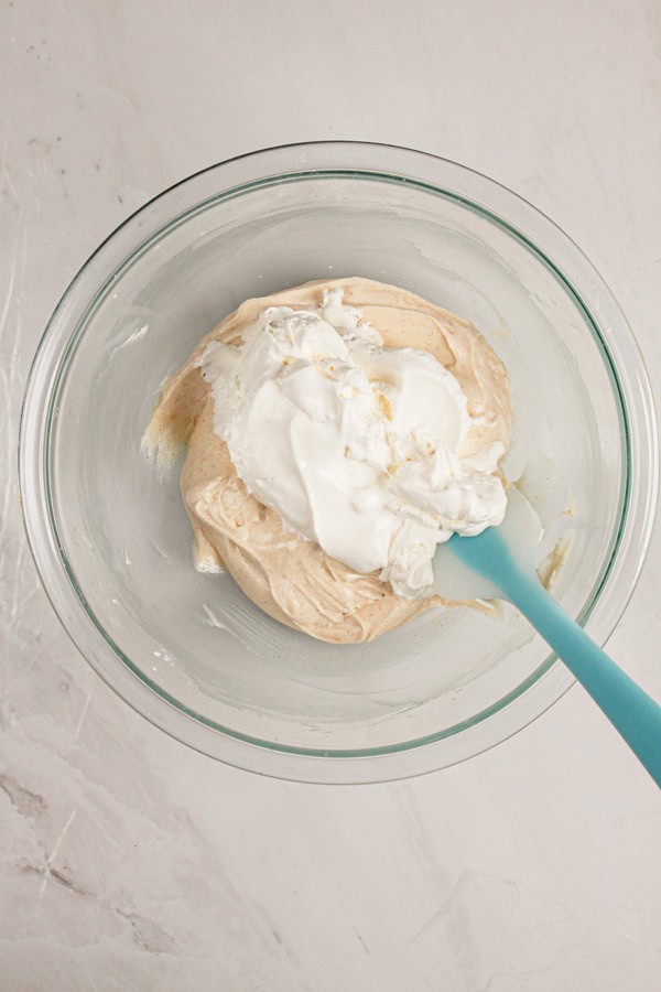 folding in the whipped topping