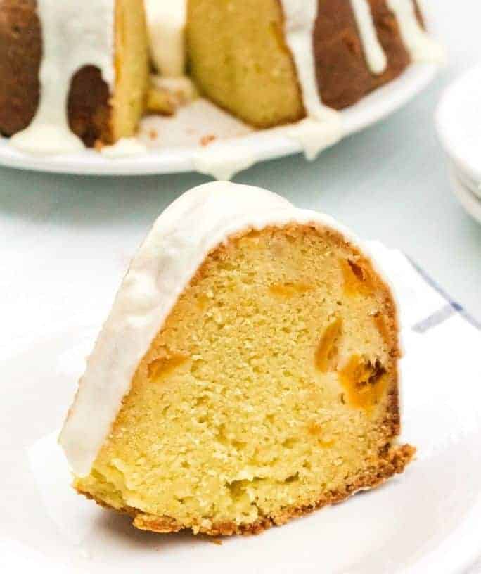 peach sour cream pound cake feature