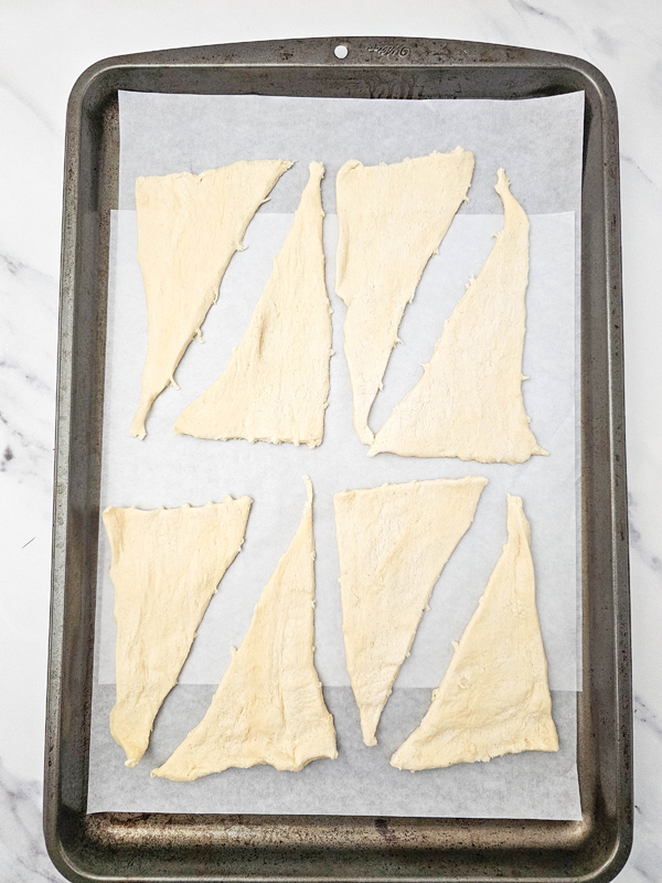 unroll and break apart the crescent rolls