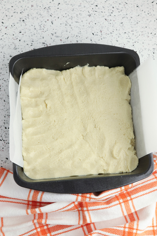 press the chilled dough into the bottom of the pan