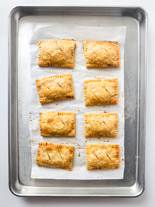 overhead shot of pies after baking