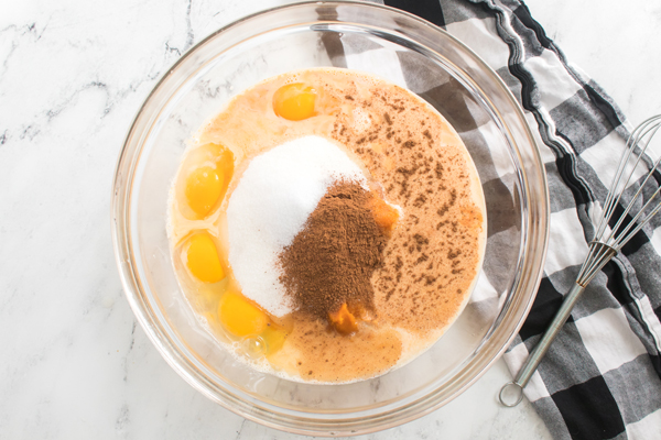 pumpkin puree and ingredients in a bowl