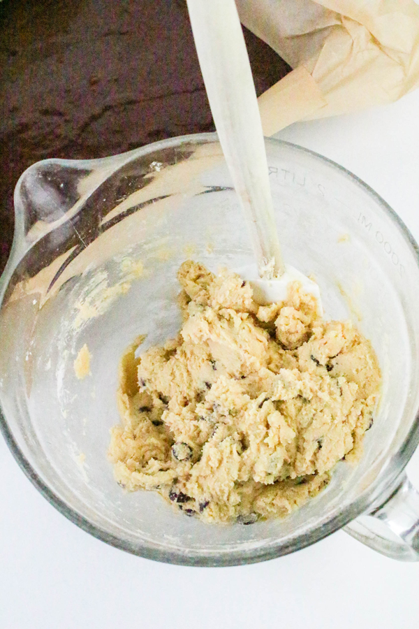 cookie dough mixture in a bowl